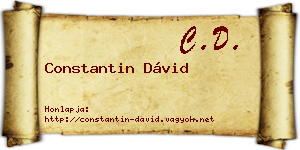 Constantin Dávid névjegykártya